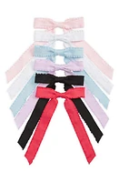 Capelli New York Kids' 6-Pack Ruffle Bow Clips in Pink Combo at Nordstrom