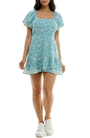 Speechless Floral Ruffle Mini Sundress Light Blue/Ivory at Nordstrom,