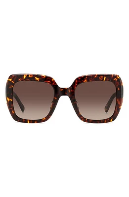 Kate Spade New York naomis 52mm gradient square sunglasses in Havana/Brown Gradient at Nordstrom