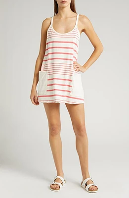 FP Movement by Free People Hot Shot Print Stretch Cotton Tank Minidress Spring Stripe Ivory at Nordstrom,