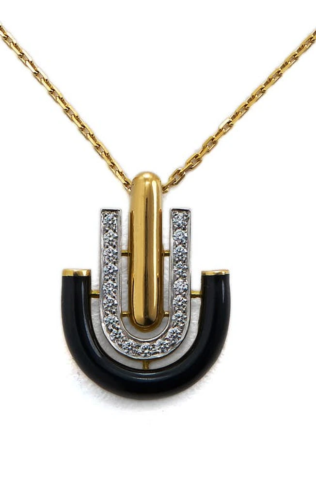 David Webb Motif Unity Pendant Necklace in Yellow Gold at Nordstrom, Size 16