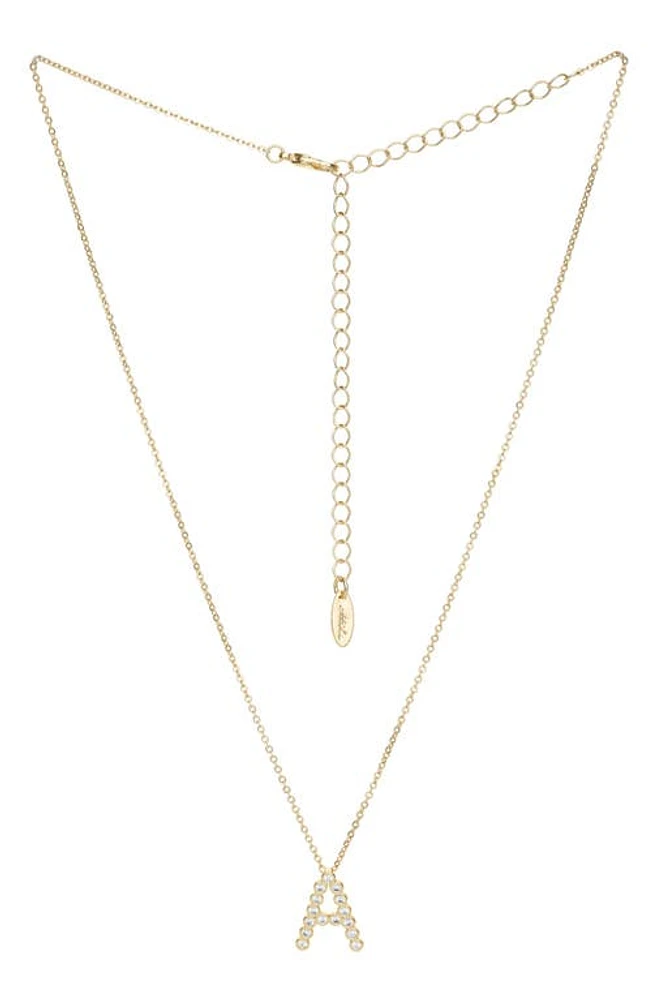 Ettika Crystal Initial Pendant Necklace in Gold- A at Nordstrom