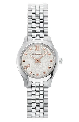 FERRAGAMO Duo Mini Bracelet Watch, 25mm in Stainless Steel at Nordstrom