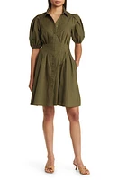 Eliza J Puff Sleeve Cotton Shirtdress at Nordstrom,