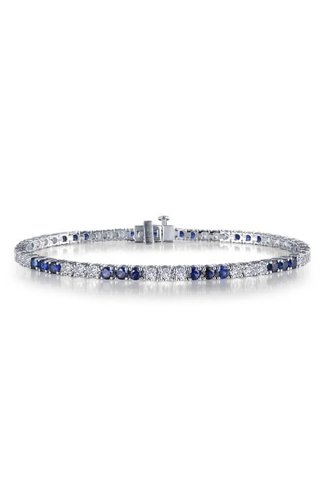 Lafonn Lab Grown Sapphire & Simulated Diamond Tennis Bracelet in White/Blue at Nordstrom, Size 7.25