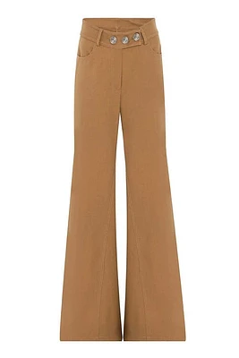 Nocturne Flare Gabardine Pants in Camel at Nordstrom