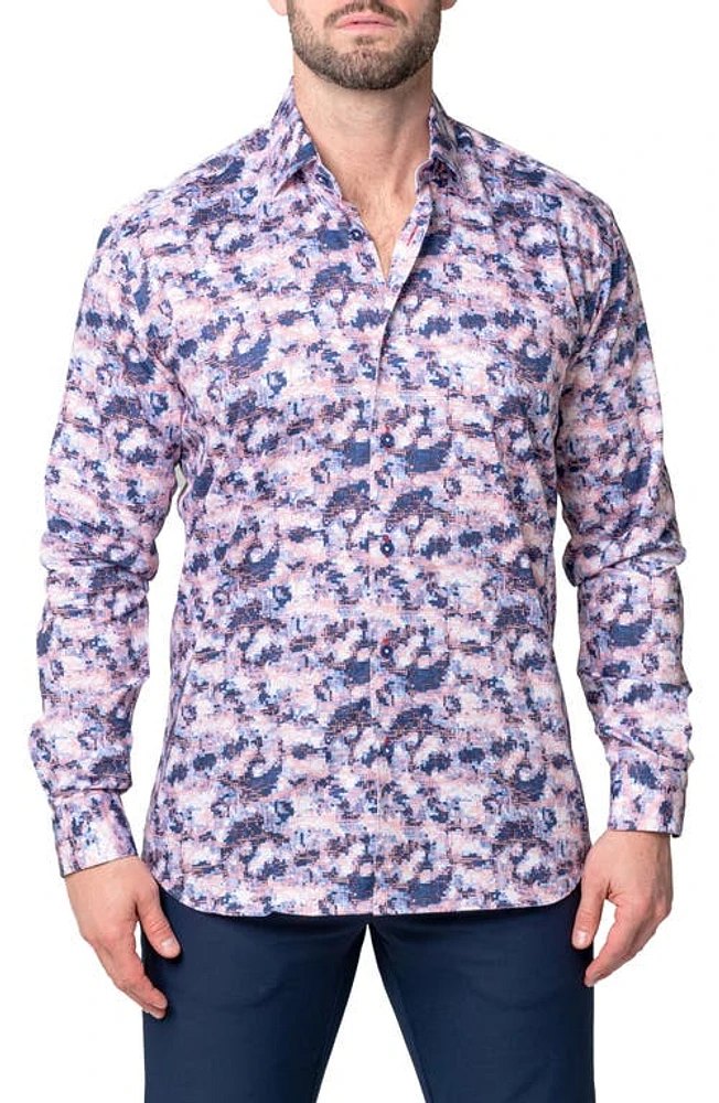 Maceoo Fibonacci Rad Contemporary Fit Button-Up Shirt Blue at Nordstrom,