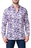 Maceoo Fibonacci Rad Contemporary Fit Button-Up Shirt Blue at Nordstrom,