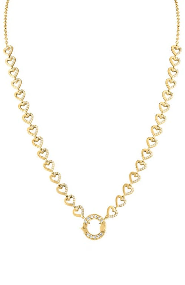 EDEN PRESLEY Tiny Diamond Heart Necklace in Yellow Gold/Diamond at Nordstrom, Size 22