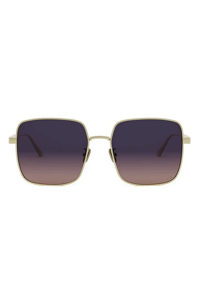 'DiorCannage S1U 59mm Square Sunglasses in Gold/Gradient Violet Pink at Nordstrom