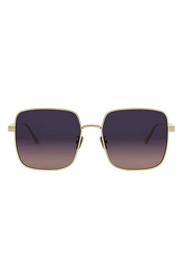 'DiorCannage S1U 59mm Square Sunglasses in Gold/Gradient Violet Pink at Nordstrom