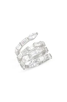 SHYMI Cubic Zirconia Swirl Bypass Ring in Silver/White at Nordstrom