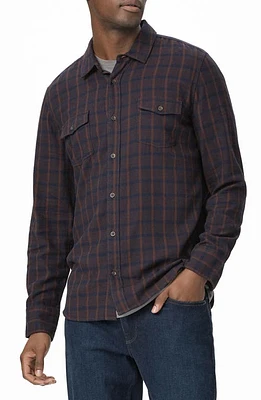 PAIGE Everett Plaid Flannel Button-Up Shirt Winter Berry at Nordstrom,