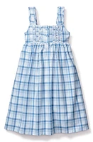 Petite Plume Kids' Seafarer Plaid Flannel Nightgown Blue at Nordstrom,