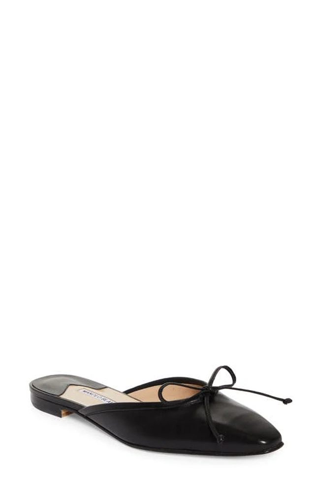 Manolo Blahnik Ballerimu Square Toe Mule Black at Nordstrom,