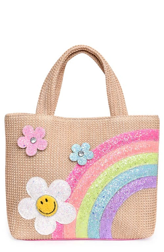 OMG Accessories Kids' Daisy Straw Tote Bag in Natural at Nordstrom