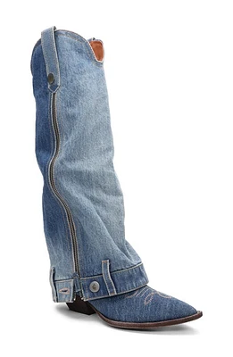 Ash Desperado Denim Sleeve Western Boot Blue Wash at Nordstrom,