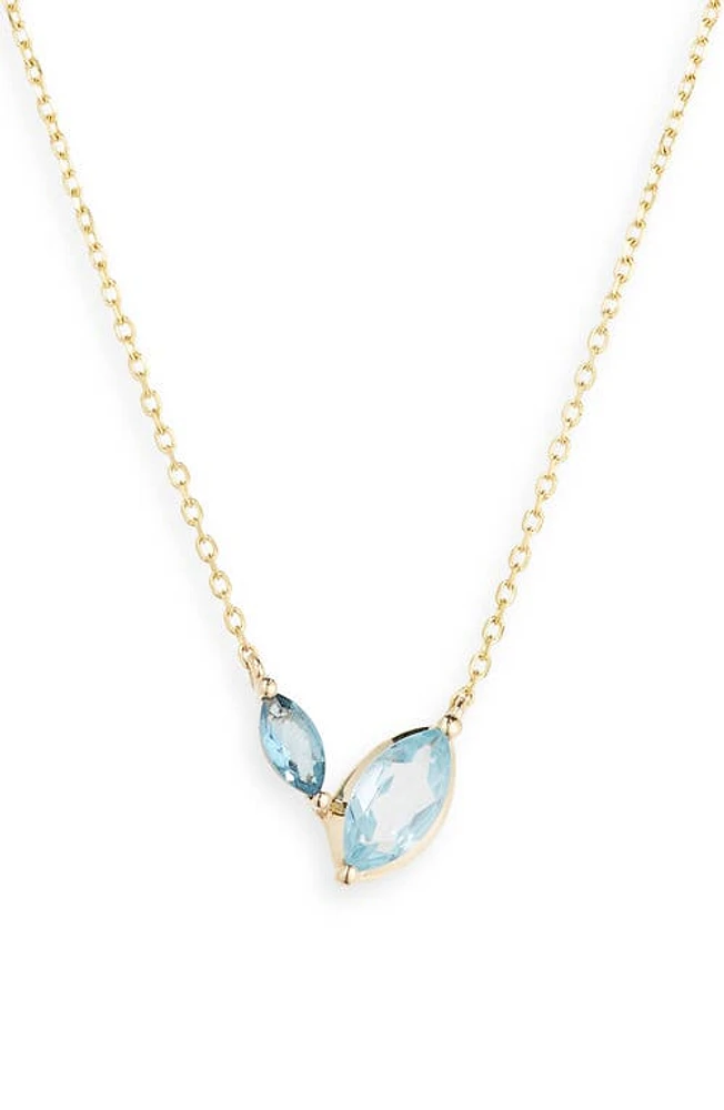 Bony Levy 14K Gold Blue Topaz Pendant Necklace in Yellow Gold/Blue Topaz at Nordstrom, Size 18