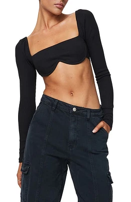 Princess Polly Becca Rib Crop Top Black at Nordstrom,