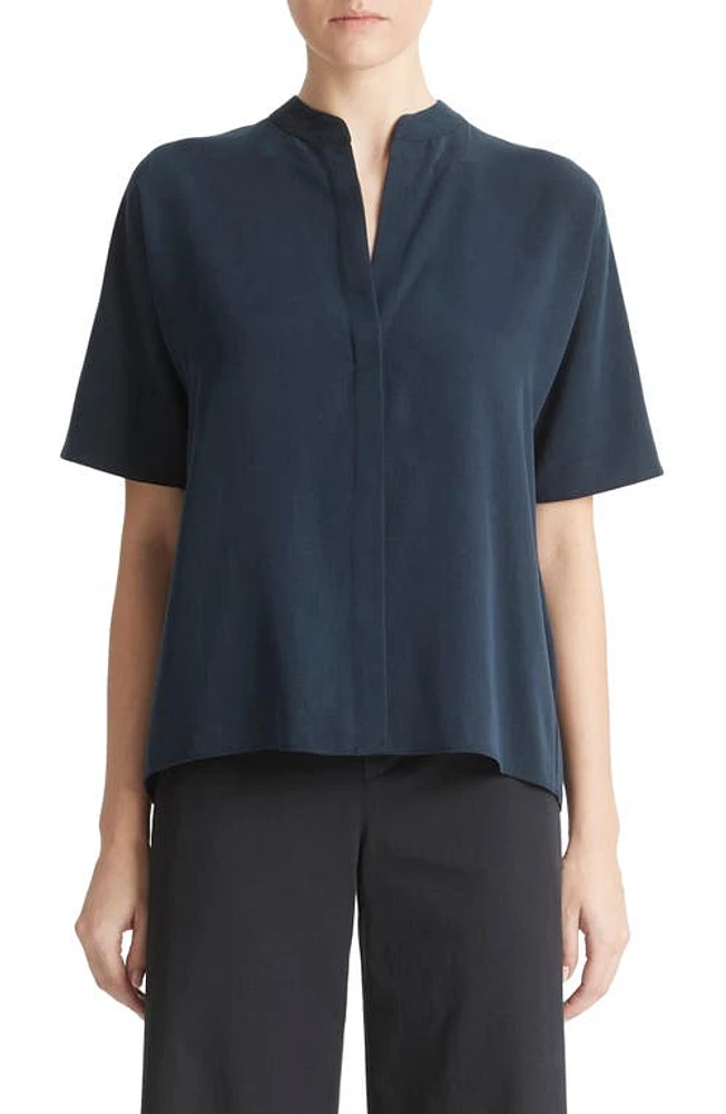 Vince Split Neck Top Coastal at Nordstrom,