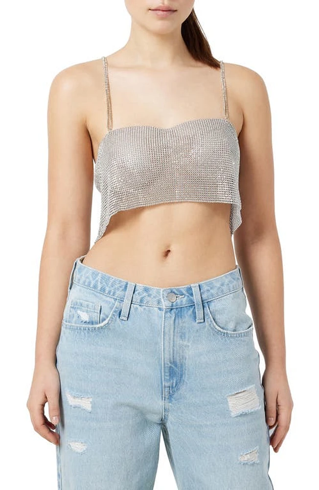 Noisy may Olympia Metallic Crop Tank Bright White Silver Stones at Nordstrom,