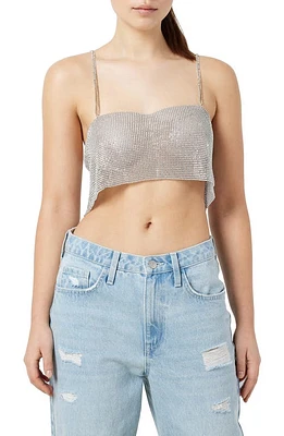 Noisy may Olympia Metallic Crop Tank Bright White Silver Stones at Nordstrom,