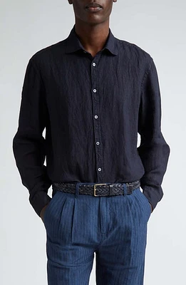 Massimo Alba Canary Cotton Voile Button-Up Shirt U501 Blu at Nordstrom,