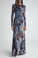 Etro Long Sleeve Tulle & Velvet Maxi Dress S9880 at Nordstrom, Us