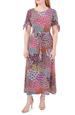 Chaus Split Sleeve Midi Dress Sunlight Multi at Nordstrom,