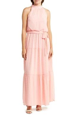 Julia Jordan Mock Neck Three Tier Maxi Dress at Nordstrom,