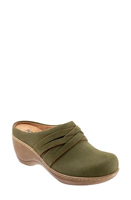 SoftWalk Mackay Clog Dark Olive Nubuck at Nordstrom,