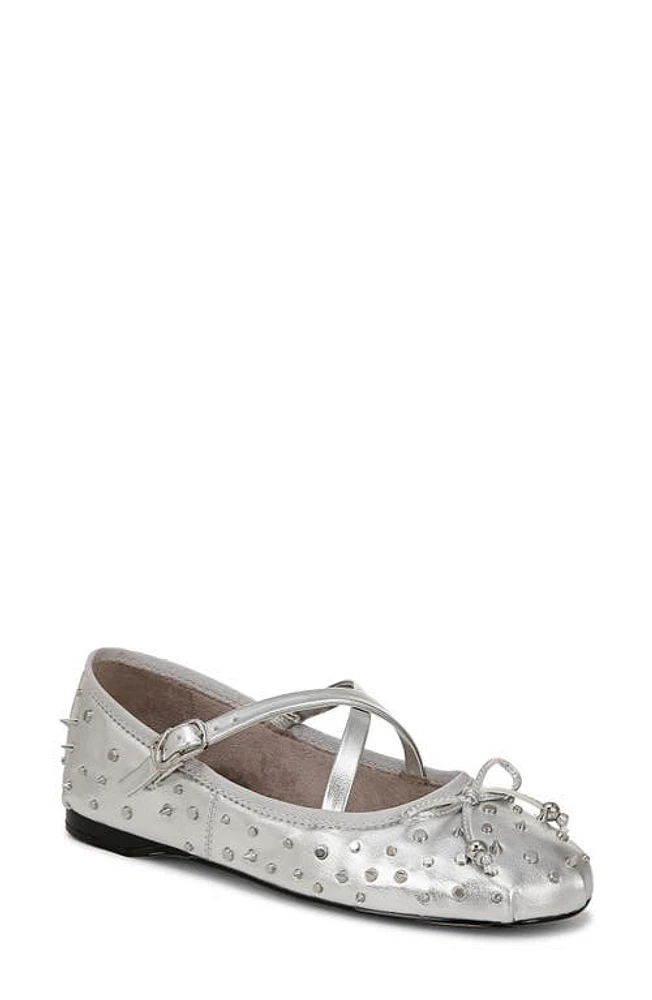 Circus NY by Sam Edelman Zuri Stud Mary Jane Flat Soft Silver at Nordstrom,