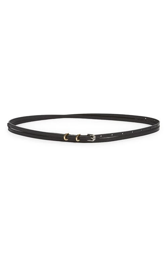 Givenchy Voyou Leather Double Wrap Belt Black at Nordstrom,