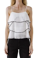 Endless Rose Tiered Ruffle Camisole in White at Nordstrom, Size Small