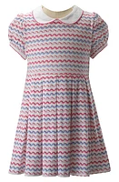 Rachel Riley Kids' Squiggle Stripe Cotton Dress Pink Multi at Nordstrom,