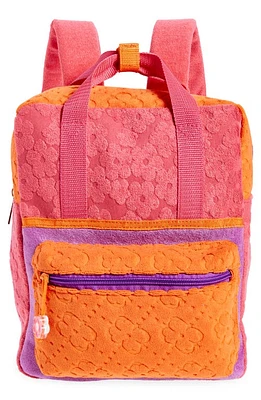 Ruby & Ry Kids' Flower Terry Cloth Backpack in Pink Multi at Nordstrom