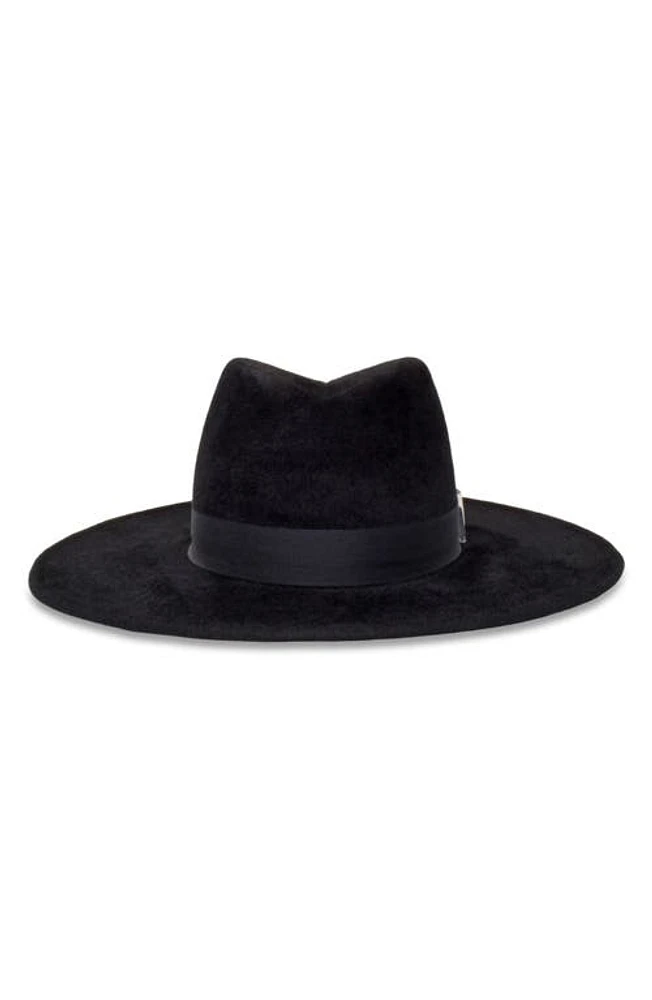 Gigi Burris Millinery Jeanne Velour Felt Fedora in Black at Nordstrom