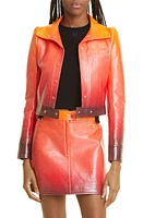 Courrèges Ombré Sunset Vinyl Crop Jacket Gradient at Nordstrom, Us