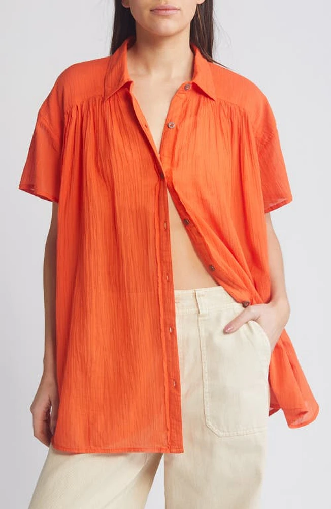 Free People Float Away Button-Up Shirt at Nordstrom,