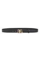 Dolce & Gabbana DG Logo Leather Belt Nero at Nordstrom,