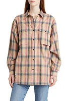 Closed Plaid Cotton & Linen Shirt Dusty Blush at Nordstrom,