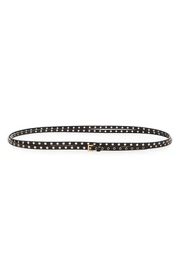 Alaïa Mini Grommet Skinny Leather Wrap Belt Noir at Nordstrom,