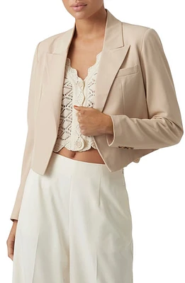 VERO MODA Saimaitzi Peaked Lapel Crop Blazer in Irish Cream at Nordstrom, Size 4 Us