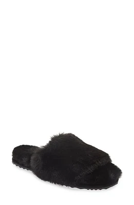 Apparis Diana Faux Fur Slide Slipper in Noir at Nordstrom, Size 10 M