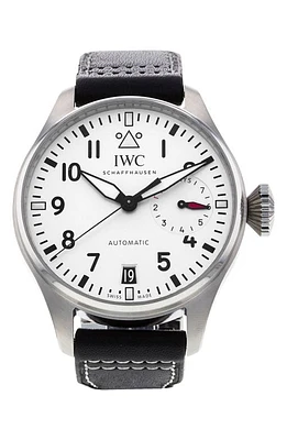 Watchfinder & Co. IWC Preowned 2022 Big Pilot's Leather Strap Watch, 46mm in Silver at Nordstrom