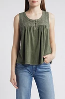 Lucky Brand Embroidered Yoke Tank Top at Nordstrom,