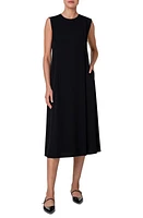 Akris Crepe Midi Shift Dress Black at Nordstrom,