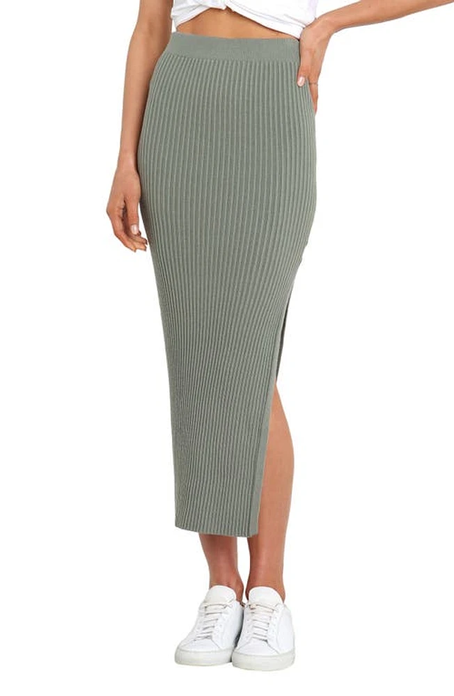 Petal & Pup Bowen Rib Sweater Skirt Olive at Nordstrom,