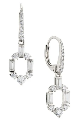 Nadri Gwen Cubic Zirconia Link Earrings in Rhodium at Nordstrom