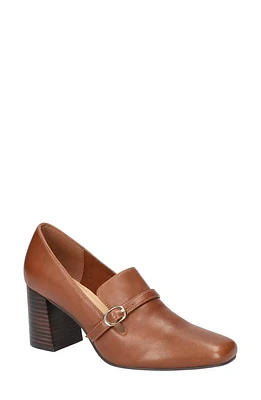 Bella Vita Ashton Block Heel Buckle Strap Pump Camel Burnished Leather at Nordstrom,